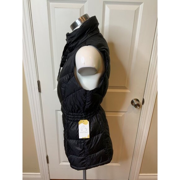 Athleta Black Nylon Goose Down Quilted Puffer Vest W/ Pockets, Size Small - Picture 4 of 6